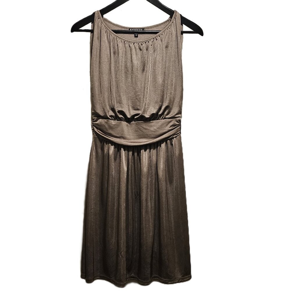 NWT EXPRESS Sleeveless Metallic Brown/Bronze Dress Size XS